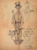 Jelzés nélkül: Minek is van a szerelem a világon! Ceruza, papír, hajtott, foltos, 64×45 cm