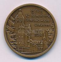 Fritz Mihály (1947-) 1984. "15 éves az Éremgyűjtők Csongrád megyei szervezete Szeged 1984" kétoldalas bronz emlékérem (42,5mm) T:AU Adamo SG10