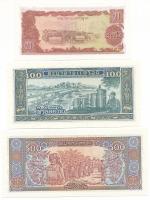 Laosz 1979-1988. 20K + 100K + 1988. 500K T:UNC
Laos 1979-1988. 20 Kip + 100 Kip + 1988. 500 Kip C:U...