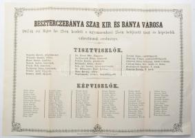 1867 Besztercebánya szabad királyi és bányaváros megválasztott tisztviselők névsora