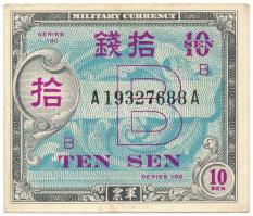 Japán / Szövetséges katonai kiadás 1945. 10s T:VF Japan / Allied military currency 1945. 10 Sen C:VF Krause P#63