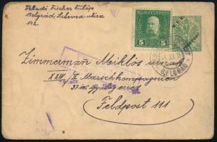 1916 Díjjegyes levelezőlap 5H díjkiegészítéssel