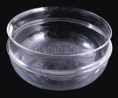 Fújt üveg kínálótál, d: 26 cm, m: 12,5 cm