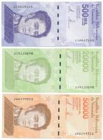 Venezuela 2019-2020. 20.000B-500.000B (3xklf) T:UNC,AU Venezuela 2019-2020. 20.000 Bolívares - 500.000 Bolívares (3xdiff) C:UNC,AU