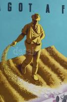 Gönczi-Gebhardt Tibor (1902-1994): Magot a földbe... pénzt a takarékba plakát, lapszéli szakadással,...