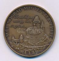 Bognár György (1944-) 1991. "MÉE Nógrád Megyei Szervezete - Salgó vára" kétoldalas bronz emlékérem (42,5mm) T:AU Adamo ST10
