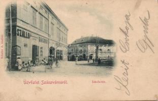 Szászváros School square with Hotel Dacrof
