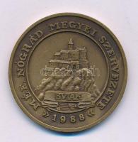 Bognár György (1944-) 1988. "MÉE Nógrád megye - Nógrádi várak sorozat Buják vára / Sigillum Comitatus Neogradiensis" kétoldalas bronz emlékérem (42,5mm) T:AU patina Adamo ST8