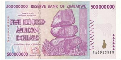 Zimbabwe 2008. 500.000.000$ T:AU Zimbabwe 2008. 500.000.000 Dollars C:AU Krause P#82