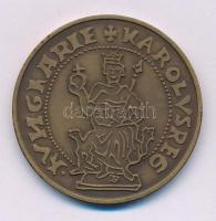 1984. "Szécsény mezővárosi rangra emelése emlékére 1334-1984 / Károly Róbert" kétoldalas bronz emlékérem (42,5mm) T:AU patina