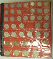 Albumba rendezett tartalmas éremgyűjtemény, szép magyar és külföldi ezüst pénzekkel tűzdelve, illetv...