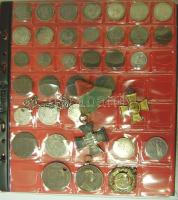 Albumba rendezett tartalmas éremgyűjtemény, szép magyar és külföldi ezüst pénzekkel tűzdelve, illetv...