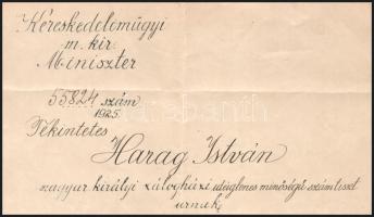 1925 Bp., Walko Lajos (1880-1954) m. kir. titkos tanácsos, országgyűlési képviselő, a Pesti Magyar K...