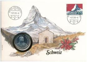 Svájc 1985. 5Fr Cu-Ni érmés borítékban T:AU Switzerland 1985. 5 Francs Cu-Ni in coin envelope C:AU