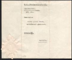 1941 Bp., Reményi-Schneller Lajos (1892-1946) pénzügyminiszter, a Sztójay-per egyik kivégzettjének a...