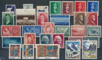 Norvégia 1925-1983 13 klf teljes kiadás + töredék kiadás, stecklapon