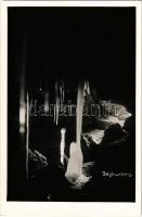 Borszék, Borsec; Jégbarlang belső. Heiter György fényképész eredeti felvétele és kiadása / ice cave interior