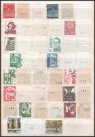 Hátoldali sorszámos bélyegek 12 klf országból + 30 db támpéldány, közepes berakólap mindkét oldalán