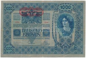 Ausztria 1919. (1902) 1000K, vízszintes "DEUTSCHÖSTERREICH" felülbélyegzéssel, "1242 ...