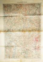 1910 k. Budapest Losonc, katonai térkép 65x45 cm