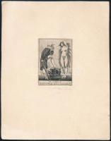 Tordai Schilling Oszkár (1880-?): Ex libris doctoris Szűcs Gyula. Erotikus Rézkarc, papír, jelzett 9x6,5 cm