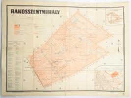 1910 k. Rákosszentmihály térkép, kiadja Kókai Lajos könyvkereskedése, 63x45 cm