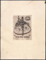 1913 Medgyes László (1892-1952) Ex libris Medgyes Bözske, Rézkarc, papír, jelzett a karcon. 11x8,5 cm