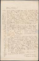 cca 1872 Szemere Miklós (1802-1881) költő levele Mednyánszky Sándornak (1816-1875)