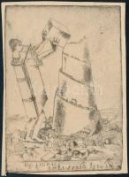 Vadász Endre (1901-1944): Ex libris Lusztig István. Rézkarc, papír, jelzett a karcon. Vágott. 12x8,5 cm
