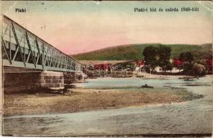 1918 Piski, Simeria; híd és csárda 1848-ból. Vasúti levelezőlapárusítás 4396. / bridge, inn from 1848 (EB)