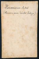 cca 1860 Hauszmann Antal, Hauszmann Sándor (1848-1906) építész bátyjának portréja, vizitkártya Mayrh...