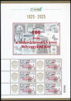 2025 100 éves a Székesfehérvári Városi Bélyeggyűjtő Kör megszemélyesített hatos kisív