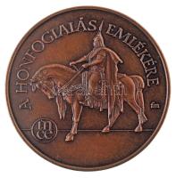 Fritz Mihály (1947-) 1996. "A honfoglalás emlékére - MÉE / 896-1996" kétoldalas, bronz emlékérem (42,5mm) T:AU, kis patina Adamo BP43