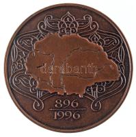 Fritz Mihály (1947-) 1996. "A honfoglalás emlékére - MÉE / 896-1996" kétoldalas, bronz eml...