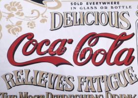 Coca Cola festett üveg reklámtábla, 20,5x31 cm