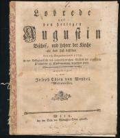 1779 Joseph Edlen von Wendel: Lobrede auf den Augustin Bischof, und Lehrer der Kirche [...]