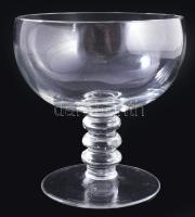 Kristály talpas pralinékínáló, hibátlan, d: 14 cm, m: 15 cm