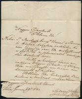 1843 Tokaj, Spielberg Gábor saját kézzel írt levele