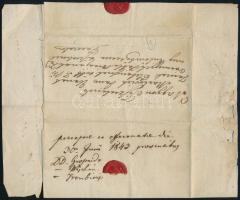 1843 Tokaj, Spielberg Gábor saját kézzel írt levele