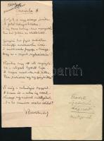 cca 1900 Szabolcska Mihály Esztétika című versének teljes, autográf kézirata