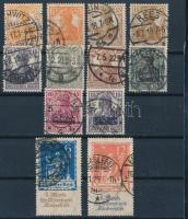 Deutsches Reich 1916-1922 Mi 99 a+b, 100 a+b, 101a, 102, 103a, 104a, 105c, 106a + 233-234 minden érték vizsgálójellel, beazonosítva (Mi EUR 122,50)