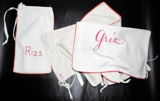 5 darab retro élelmiszertartó zsák, 39x32 cm alatt