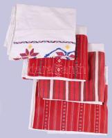 4 darab vintage vászon párnahuzat, népi mintával, 93x54 cm