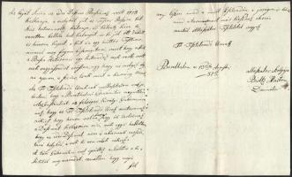 1825, 1828 Bieltz Márton 2 db saját kézzel írt levele