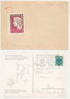 Johannes Gutenberg - 2 db RÉGI képeslap (1940): Emlékkiállítás és János-ünnepély alkalmi bélyegzésse...