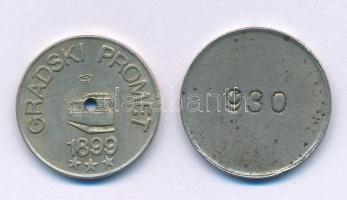 1930-1950 k. "Telefon Automata / 930" Cu-Ni telefonérme (tantusz) (21,5mm) + Jugoszlávia /...