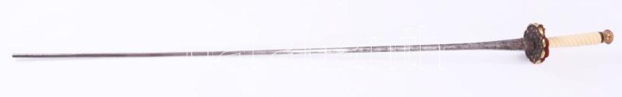 Régi díszkard / vívókard, vége sérült, h: 86 cm