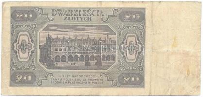 Lengyelország 1948. 20Zl "KA 6312233" T:F
Poland 1948. 20 Złotych "KA 6312233" ...