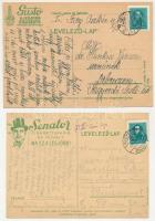 2 db RÉGI magyar reklám levelezőlap: 'Senator cigarettapapír' és 'Gusto' / 2 pre-1945 Hungarian advertisement cards