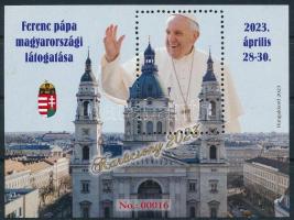 2023 Ferenc pápa magyarországi látogatása ajándék emlékív "Karácsony 2023" felülnyomattal, No 00016